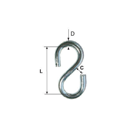 Carlig zincat fara inel 6mm / 7x50mm