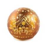 Sfera decorativa Craciun sticla aurie cu led &Oslash; 10 cm x 9 H