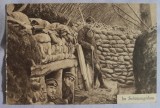 Fotografie tip carte postala, militari germani in transee, in timpul primului razboi mondial, 1915
