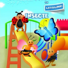 Carte de colorat cu abțibilduri - Insecte