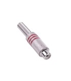 Mufa RCA mama metal nichel inel rosu, Oem