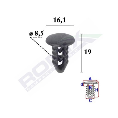 Clips Tapiterie Pentru Fiat Set 25 Buc 135144 10069-RMX foto