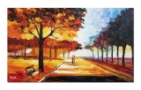 Cumpara ieftin Tablou pictat manual, Impreuna pe aleea vietii, 100x60cm ulei pe panza