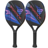 Set rachete de tenis de plajă SPORTNOW, m&acirc;ner antiderapant, fibră de carbon, Negru | Aosom Romania
