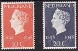 C1844 - Olanda 1948 - Regina 2v.neuzat,perfecta stare, Nestampilat