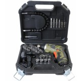Surubelnita pe acumulator Heinner ATE001, 3.6 V, 4 Nm, 6+1 trepte torsiune, 28 biti 25 mm, 4 biti 50 mm, 2 burghie, 8 capete tubulare, suport magnetic