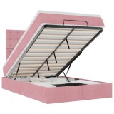 Cumpara ieftin Cadru de pat otoman cu saltea, catifea roz 120x200cm