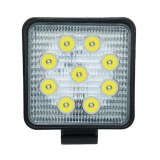 Set 2 Proiectoare LED Auto Patrate 27W, 6500K, IP67, Off Road, Vanatoare, Utilaje, Durata Lunga 30000h, Lumina Alba Rece