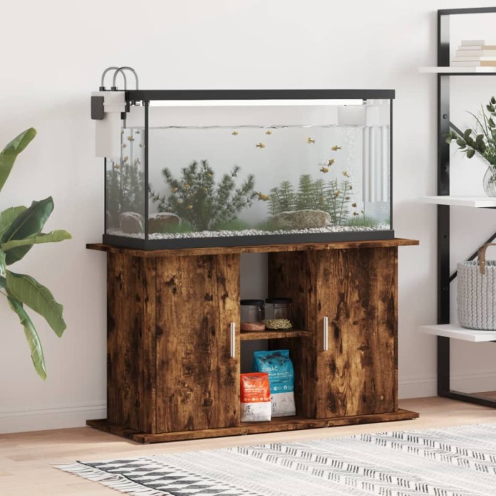 vidaXL Suport acvariu, stejar afumat, 101x41x58 cm, lemn prelucrat