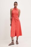 Answear Lab rochie culoarea portocaliu, midi, evazată