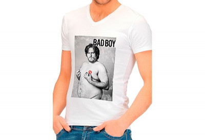 Tricou Barbati Bad Boy Alb/Negru M foto