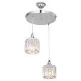 Cumpara ieftin Lustra cu doua lumini PWL-1025, E27 crom-sticla, 30x70 cm
