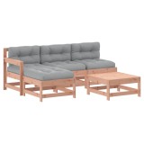 Set mobilier de gradina cu perne, 5 piese, lemn masiv douglas