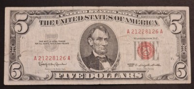 America 5 Dolari 1963 seria A21228126A foto
