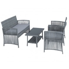 Mobilier de gradina de terasa - masa, canapea, 2 fotolii