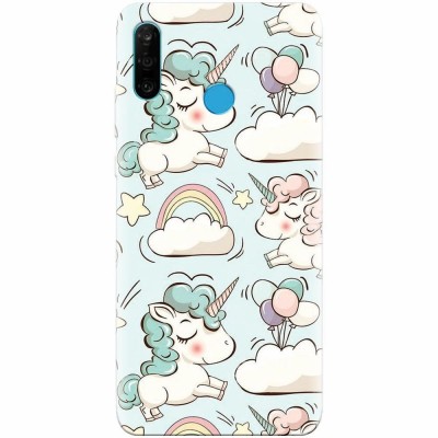 Husa silicon pentru Huawei P30 Lite, Unicorns And Clouds foto