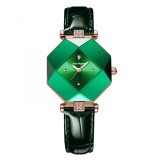 Cumpara ieftin Ceas Dama Poedagar Quartz Verde, Cadran Verde, Piele, Analog, Elegant, Indici Luminosi, 32mm