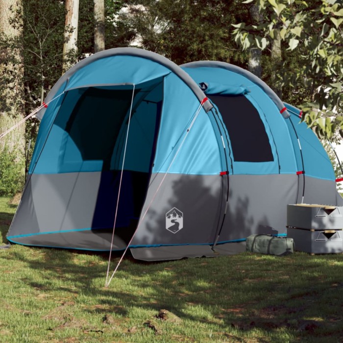Gossi cort de camping tunel pentru 4 persoane, albastru, impermeabil