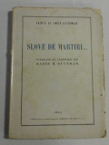 Iancu si Iosif GUTTMAN - SLOVE DE MARTIRI...- publicate de parintele lor RABIN H. GUTTMAN - Bucuresti, 1945