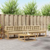 vidaXL Set de canapele de exterior cu pernă 4 pcs Alb și Bej 3386027