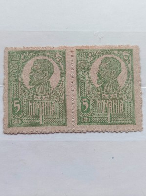 L.P 72 -1919 -Uzuale Ferdinand 5 bani pereche hartie de război foto