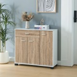 Comoda Bobeck 72x80x28cm alb/stejar [en.casa] HausGarden Leisure