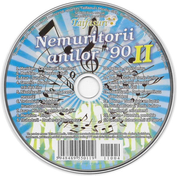 CD Nemuritorii anilor &#039;90 II Meridian Generic Azur Odeon revista Taifasuri