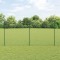 vidaXL Gard cu Lanț cu 10 St&acirc;lpi U Verde 1.5x10 m Oțel