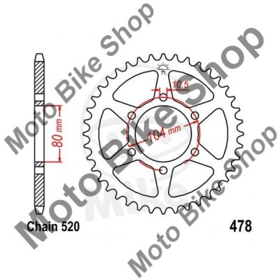 MBS Pinion spate 520 Z45 JTR478.45, Cod Produs: 7273865MA foto