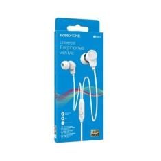 Casti In-Ear Borofone BM64 Goalant, Cu microfon, 3.5 mm, Alb
