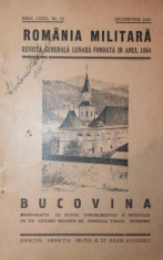 REVISTA ROMANIA MILITARA - BUCOVINA, DEC 1935 - *** foto