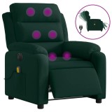Cumpara ieftin Fotoliu electric de masaj rabatabil, verde inchis, catifea