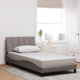 VidaXL Cadru de pat fără saltea, gri taupe, 100x200 cm, textil