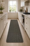Traversa Greceasca Stanford Lead Sugar, Tesatura Plata, Latime 0.67m, Marime 67 x 200 cm, Gri, Antiderapant, Festonata Surfilata Tivita, Antialergica,