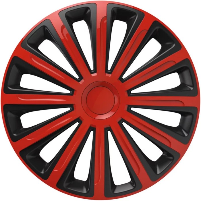 Set capace roti auto Cridem Trend 4buc - Rosu/Negru - 15&#039;&#039; Garage AutoRide