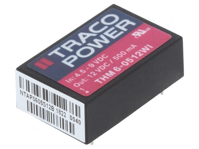 Convertor DC/DC 6W 4.5-9V la 12V 500mA DIP24 THM