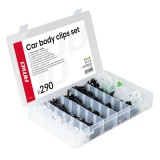 Set de cleme și știfturi auto medii 290 buc AMIO-04742