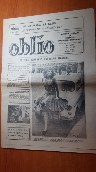 ziarul oblio 23 iulie 1990-festivalul concurs- mamaia 1990