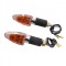 Set semnalizari Cateye 12V 21W BAY9S brat lumg prindere M8 culoare argintiu/negr... Cod Produs: MX_NEW 7050844MA