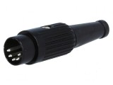 Conector DIN mufă tată 5 pini 180&deg; drept pe cablu