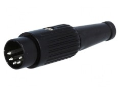 Conector DIN mufa tata 5 pini 180? drept pe cablu foto