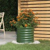 vidaXL Jardinieră grădină verde 40x40x36 cm oțel vopsit electrostatic