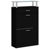 Cumpara ieftin Pantofar, negru, 63x24x104 cm, lemn prelucrat