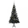 VidaXL Brad Crăciun pre-iluminat cu set globuri, negru, 180 cm, PVC 3077676