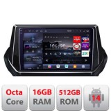 Navigatie Peugeot 2008 2020- Android radio gps internet 8 core QLED 2K 16+512 360 Edotec CarStore Technology