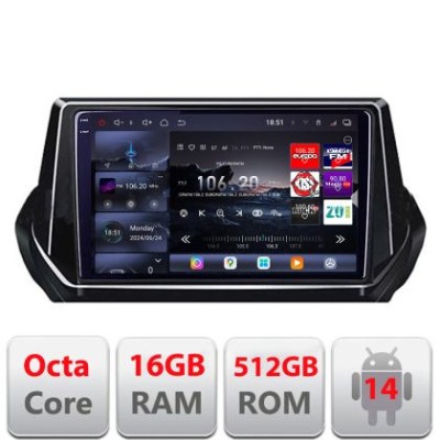 Navigatie Peugeot 2008 2020- Android radio gps internet 8 core QLED 2K 16+512 360 Edotec CarStore Technology foto