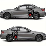 Stickere auto gorilla, set 2 bucati, 70x47 cm, design tuning in 2 culori negru si rosu, vinilin oracal autoadeziv exterior