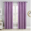 Set draperii din catifea cu inele negre, Madison, 150x245 cm, densitate 700 g/ml, Violet, 2 buc