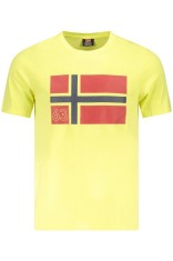 Norway Tricou barbati, cu logo, din bumbac, Regular fit, Galben (Marime: 2XL) foto