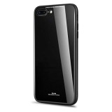 Cumpara ieftin Husa Apple iPhone 7, MyStyle Back Glass, husa cu sticla securizata pe spate de culoare neagra